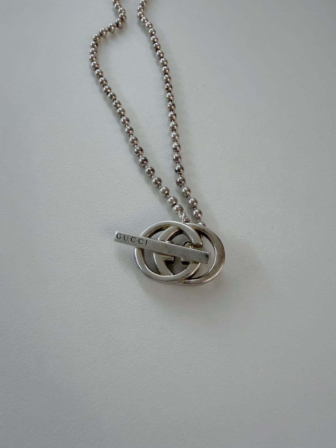 구찌 인터로킹 실버목걸이 상품이미지1