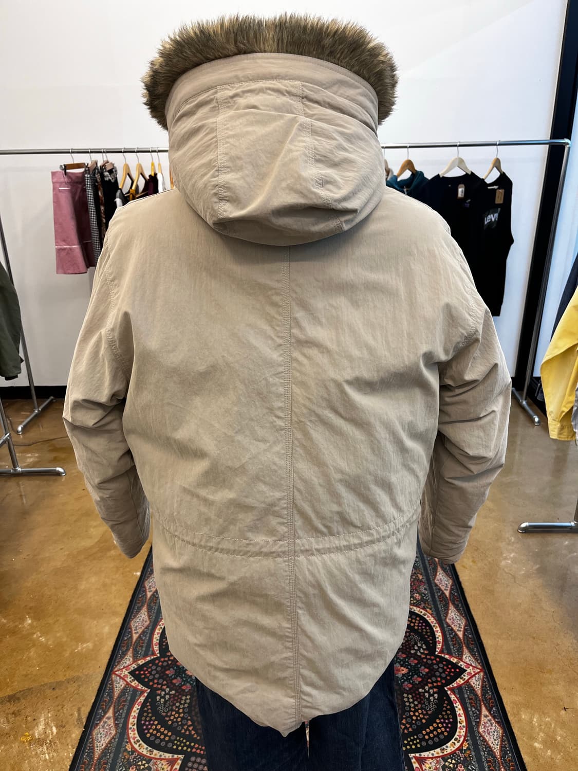 90s 엘엘빈 구스다운 퍼 후디 파카 베이지 상품이미지4