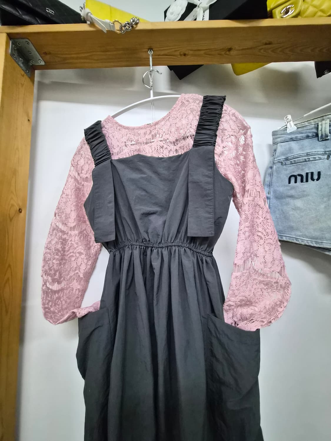 바스락 포켓 끈 원피스. 수입레이스 상품이미지6