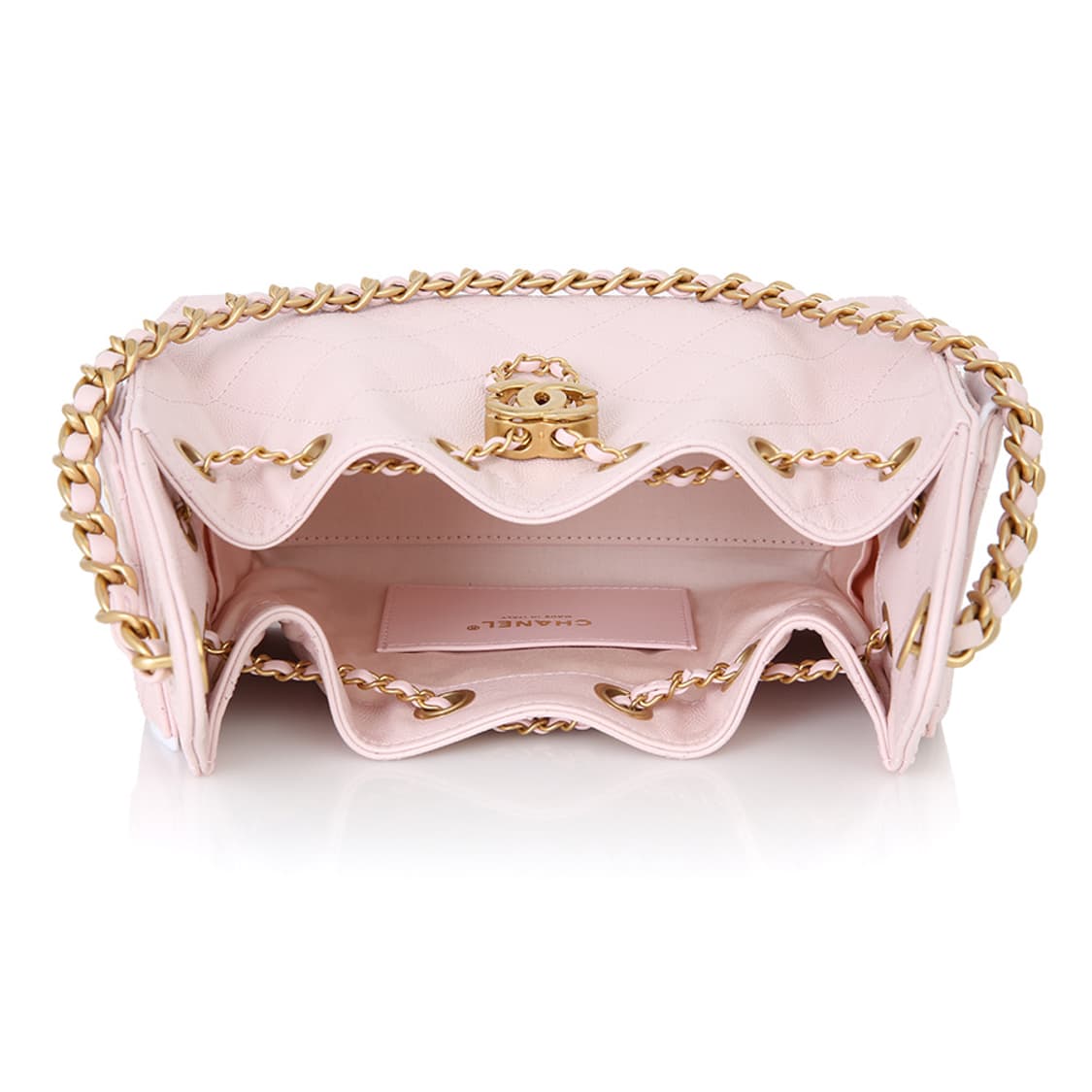 샤넬 25백 미니 캐비어 핑크 금장 체인숄더백 AS5631 상품이미지9