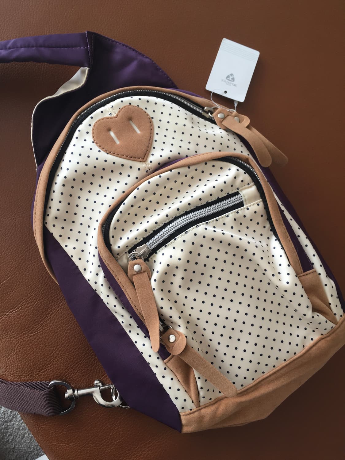 핀터레스트 도트 하트 새틴 슬링백 백팩 숄더백 라떼갸루 고프코어 상품이미지7