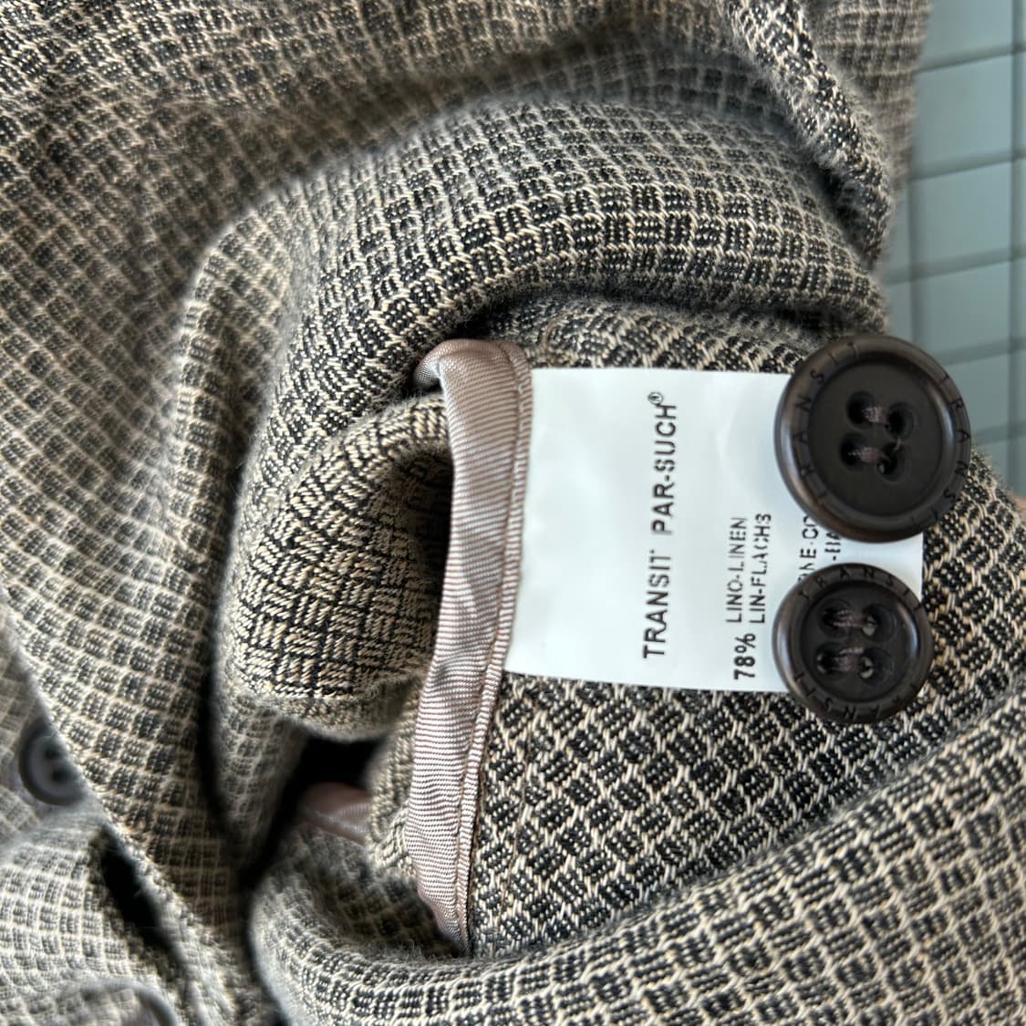 TRANSIT 린넨 체크 자켓 상품이미지7