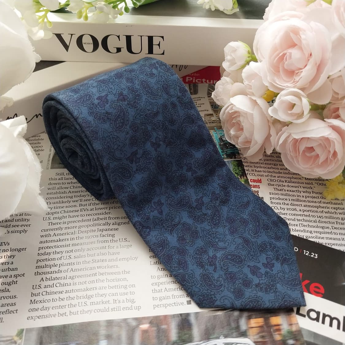 커스텀멜로우 면 페이즐리 패턴 넥타이 7.5cm A+등급 K2057 상품이미지3