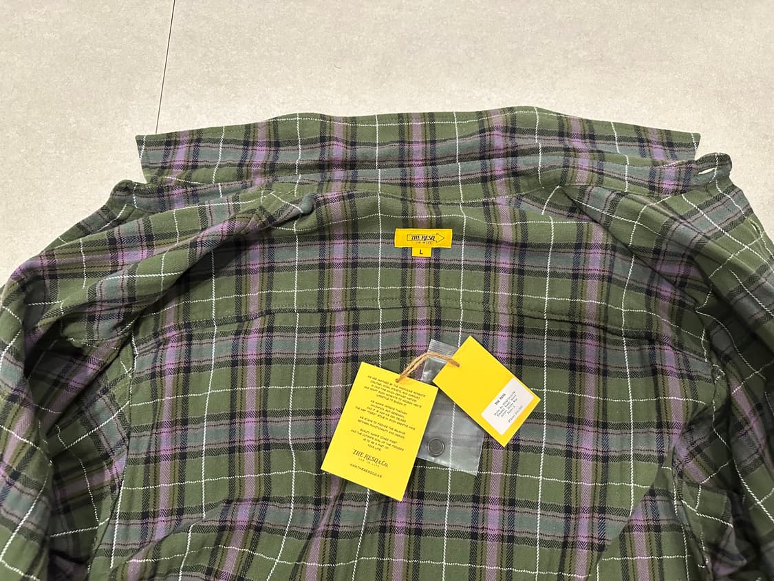 [L] 더레스큐 플란넬 테디 셔츠 올리브 믹스 상품이미지10