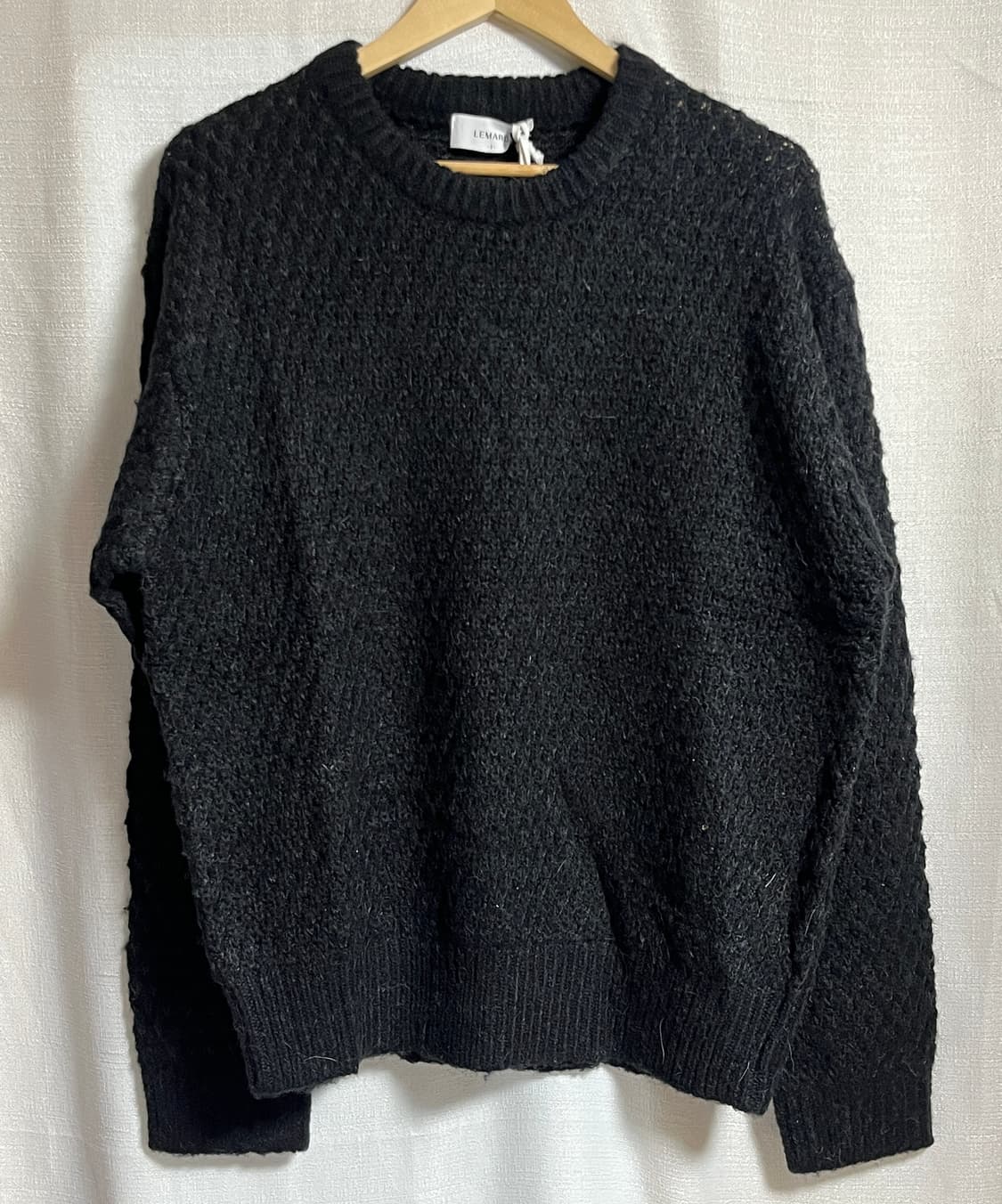 새상품 르마드 오버핏 투톤 와플 울 니트 L 상품이미지1