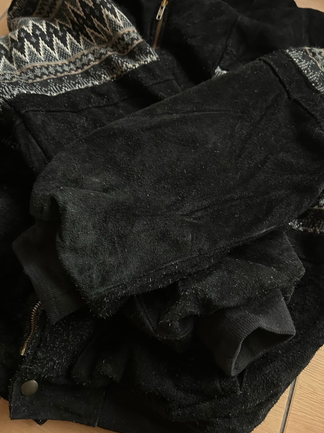 빈티지 소가죽 스웨이드 블루종자켓 상품이미지4