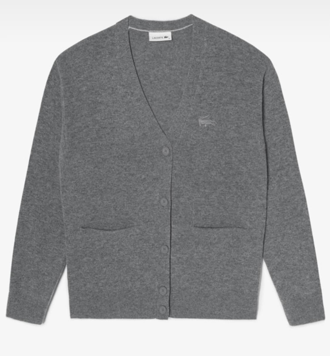 라코스테 브이넥 가디건 그레이 34 상품이미지1