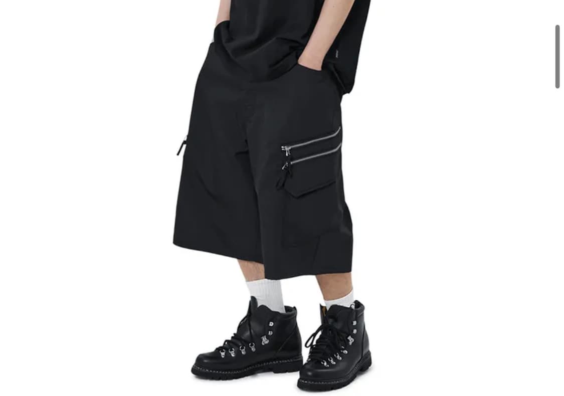 오와이 |  MULTI ZIP CARGO SHORTS - BLACK 상품이미지2