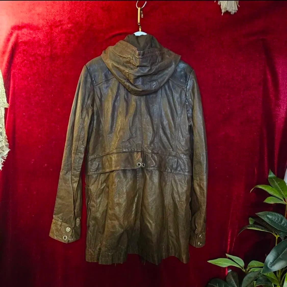 Friends  Italy 양가죽 후드 브라운 집업 자켓 상품이미지2