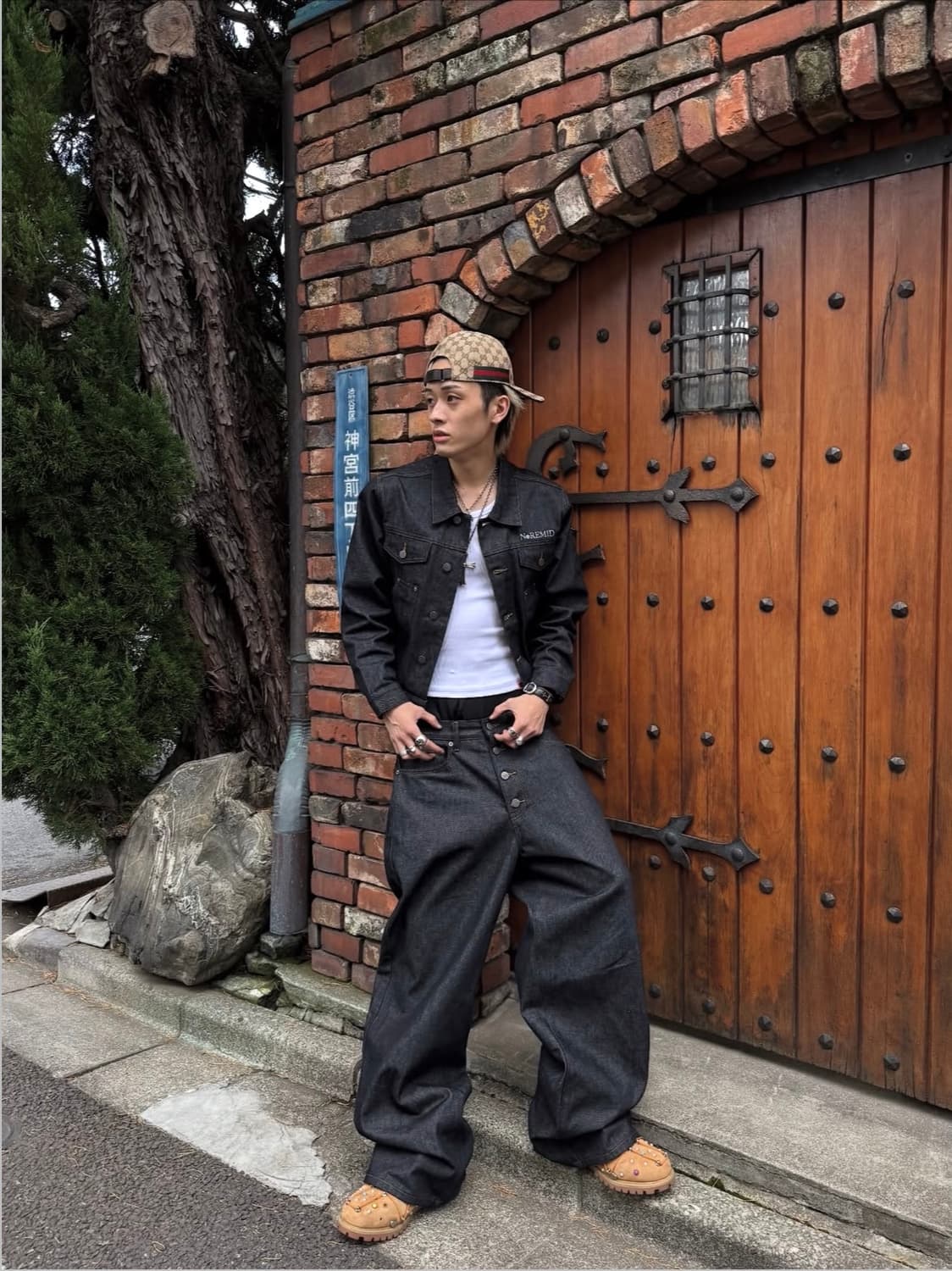 노레미드 인디고 데님팬츠 BTN FLY RIGID DENIM WIDE P 상품이미지2