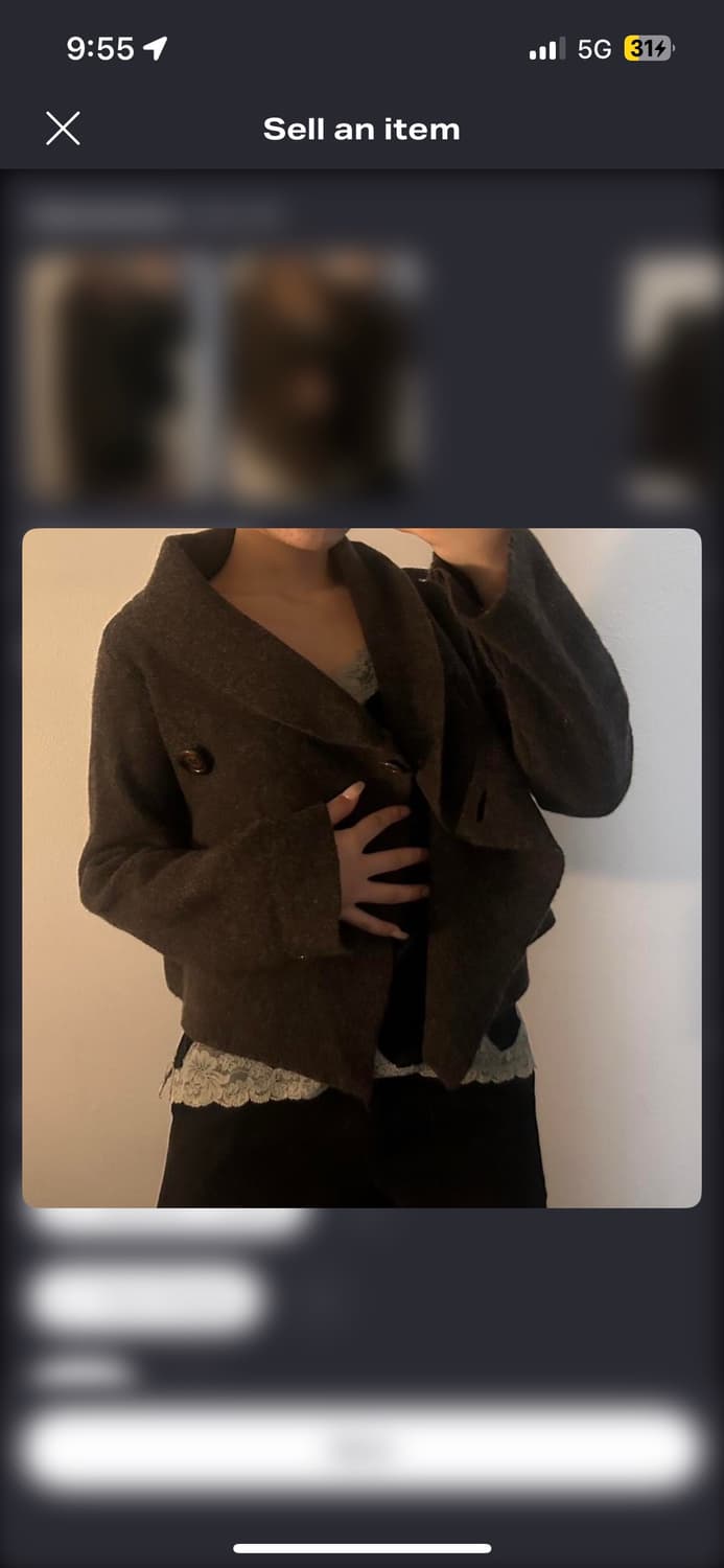 울 가디건 하이넥 버튼 크롭 상품이미지3