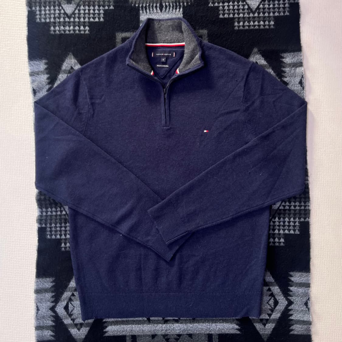 타미힐피거 프리미엄 램스울 반목 니트집업 상품이미지1