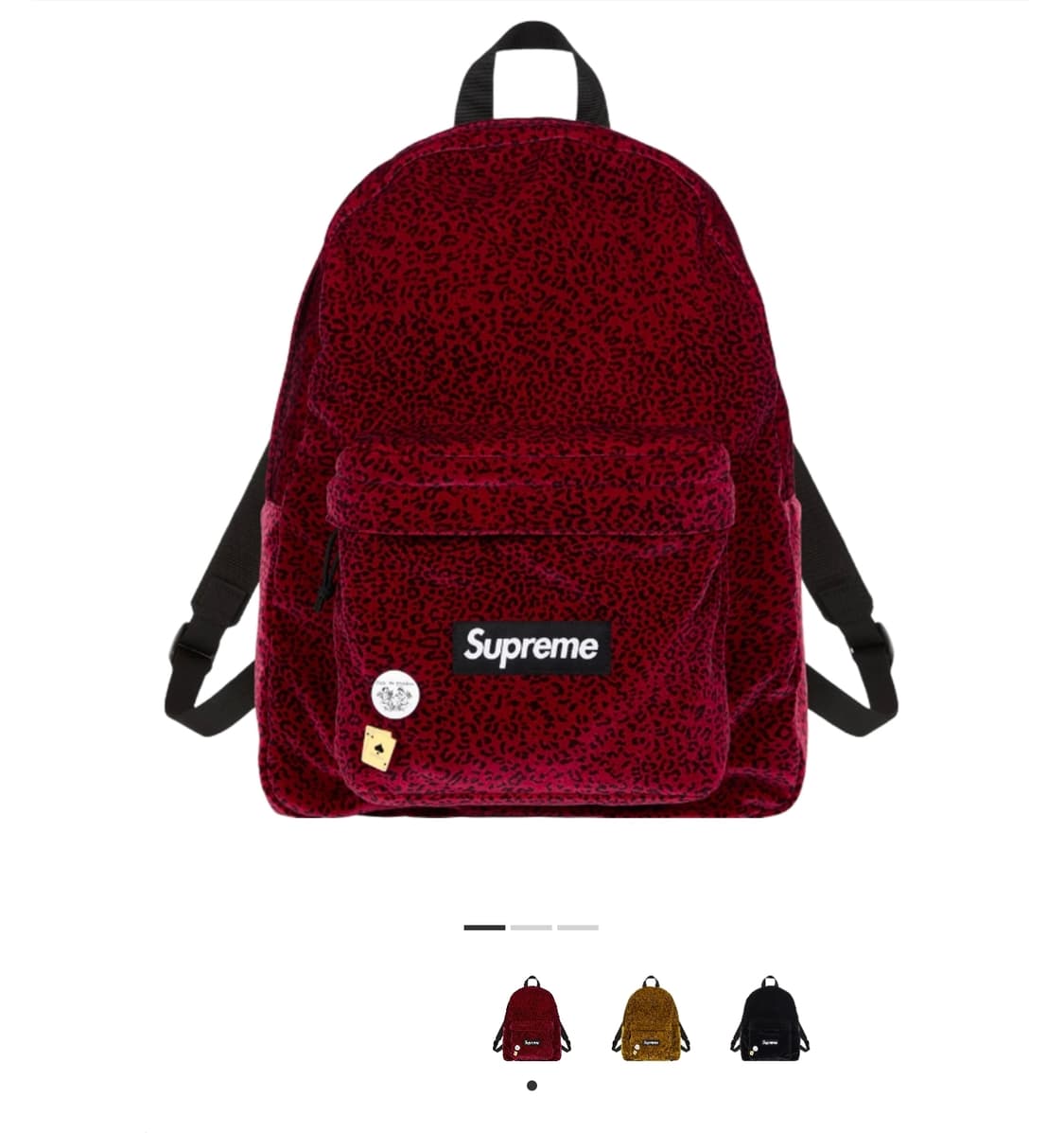 슈프림 벨벳 레오파드 레드 백팩 25FW 상품이미지1