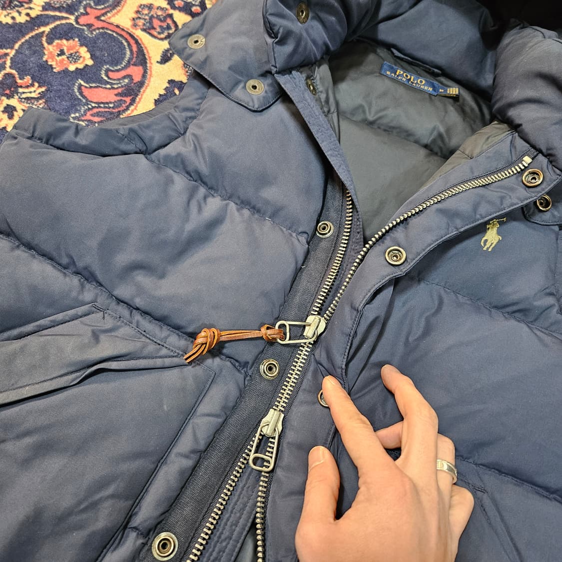 폴로랄프로렌 덕다운 후드 패딩 베스트 M size 상품이미지5