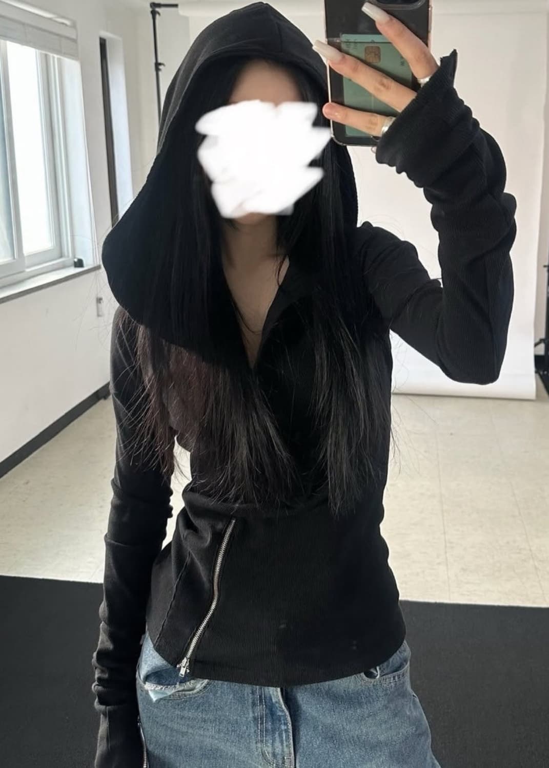 킴즈서울 카다 지퍼 후디 블랙 상품이미지3