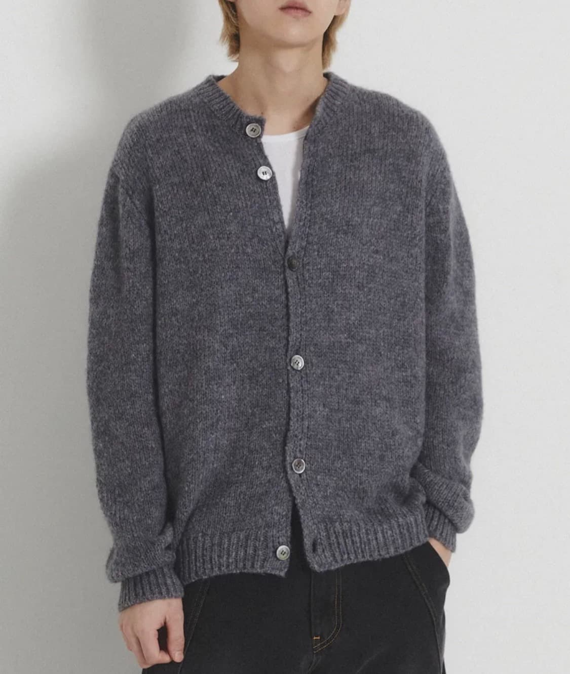 주앙 옴므 모헤어 라운드넥 가디건 상품이미지1
