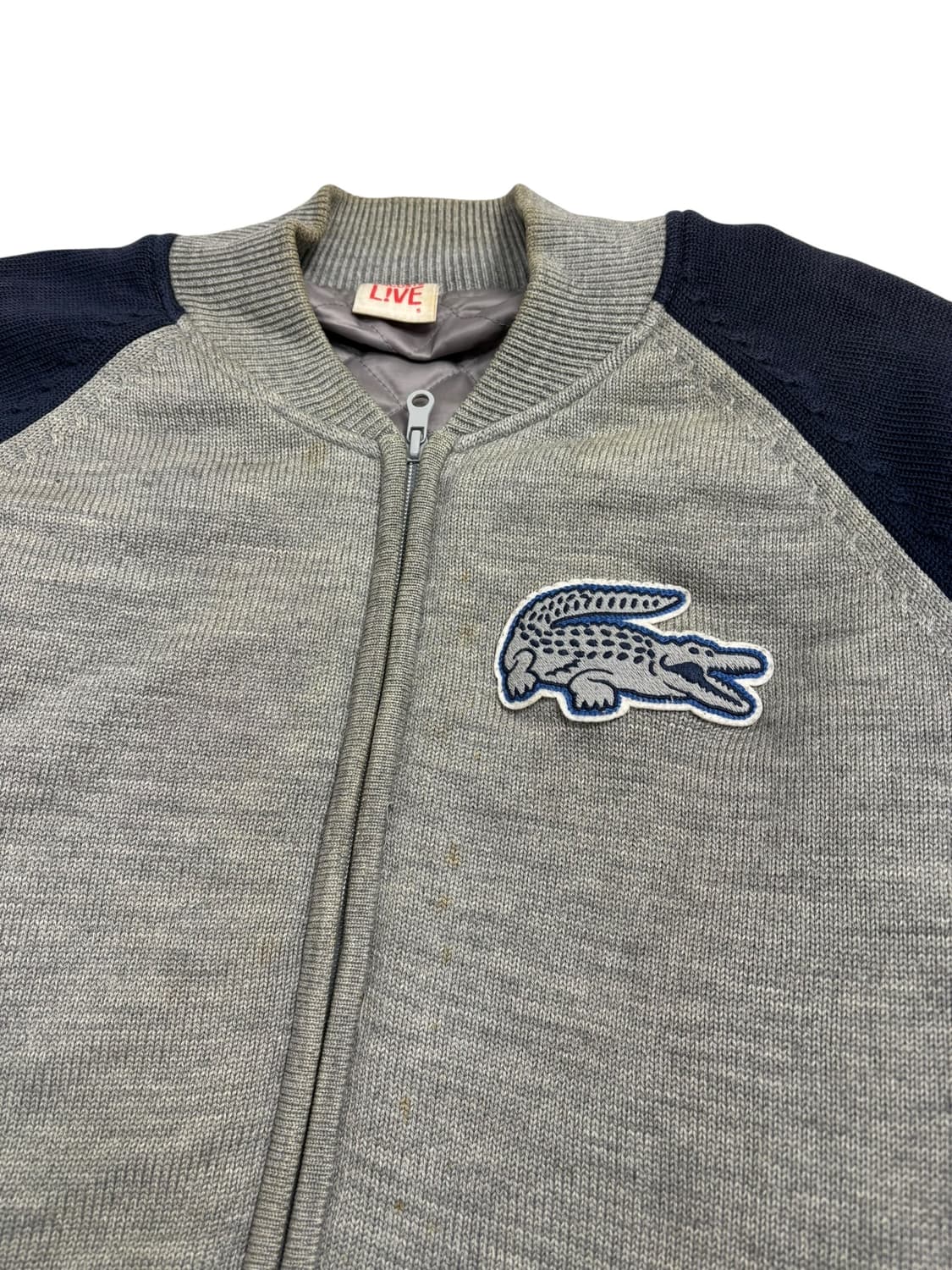 라코스테 라이브 블루 배색 야구 점퍼 니트 상품이미지5