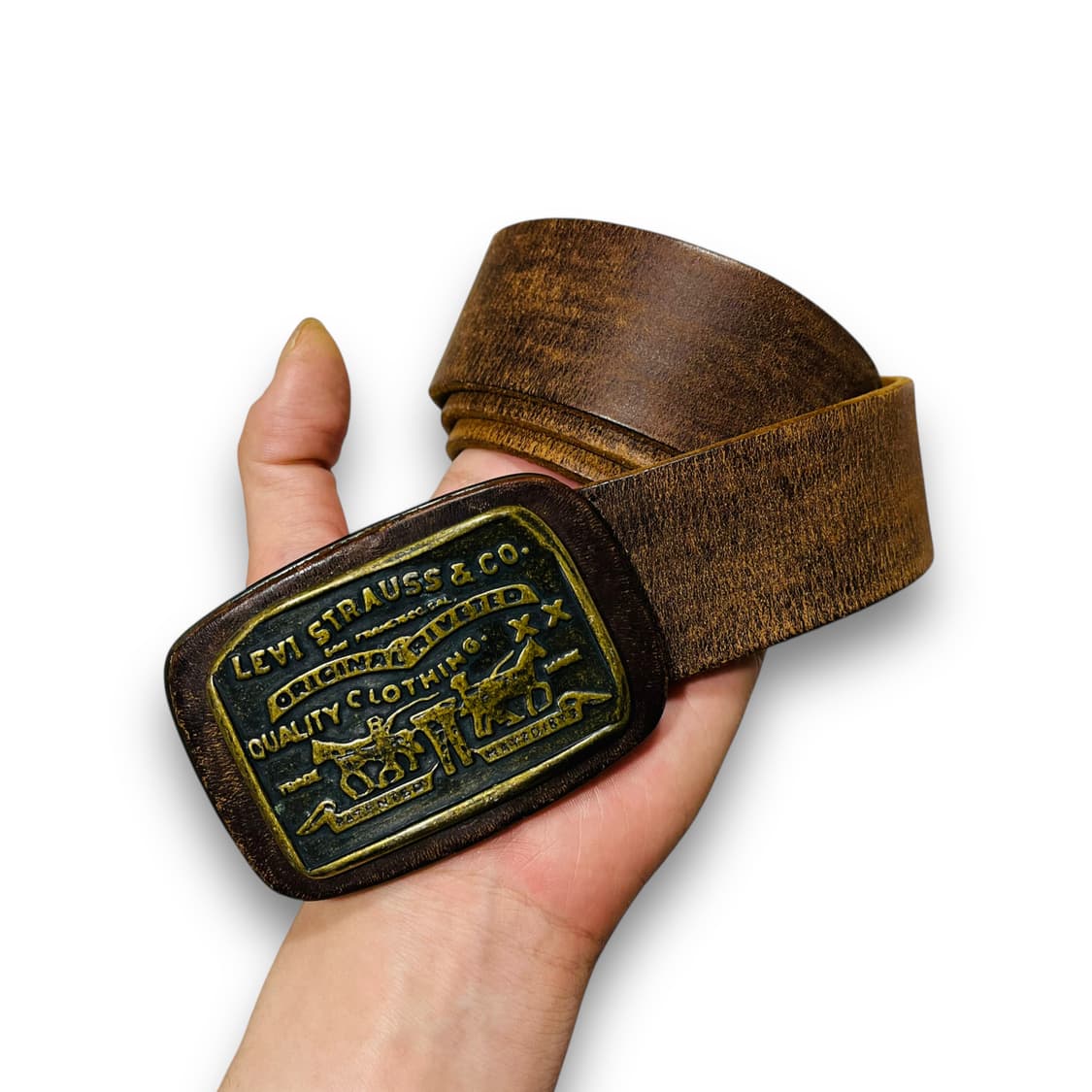 리바이스 웨스턴 빅 버클 빈티지 가죽 벨트 상품이미지2