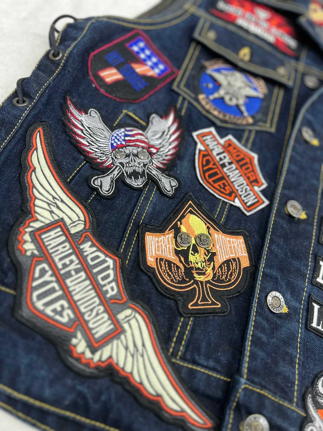 할리 찐청워싱 포인트 청조끼  상품이미지8