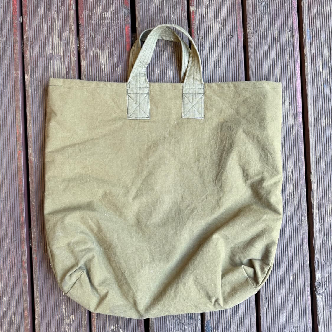 스누피 빈티지 토트백 카키 상품이미지3