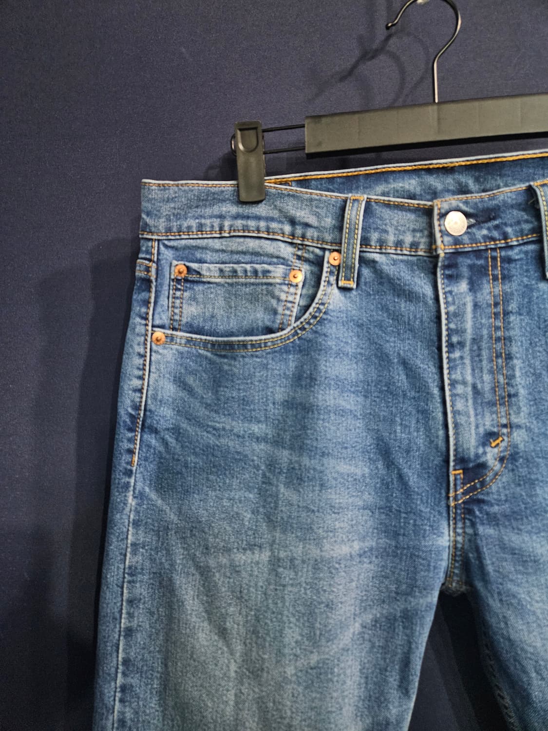 리바이스 502 블루컬러 남성 슬림핏 허리 34 스판 데님팬츠  상품이미지4