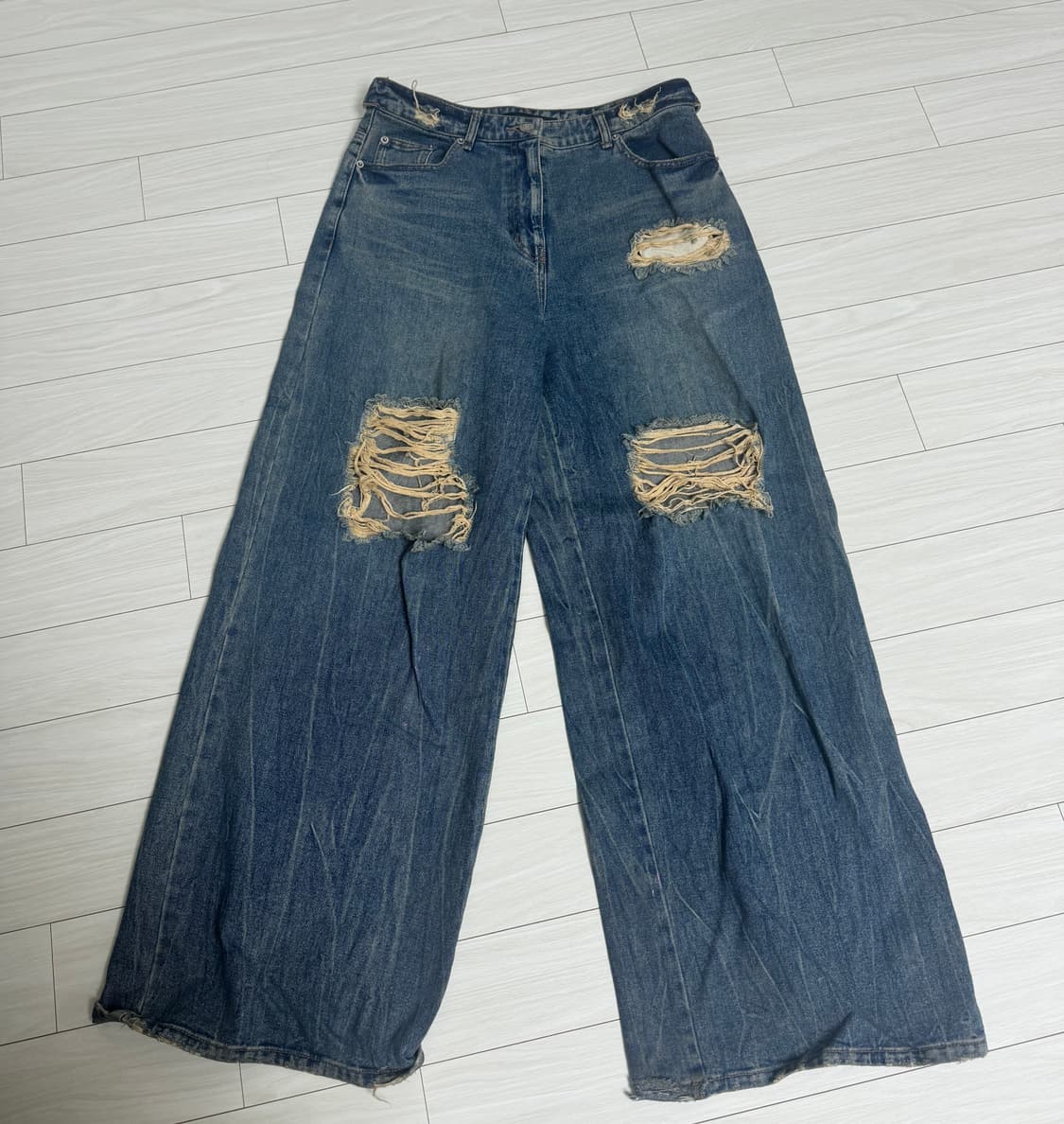 준지 디스트로이드 와이드 데님 상품이미지2