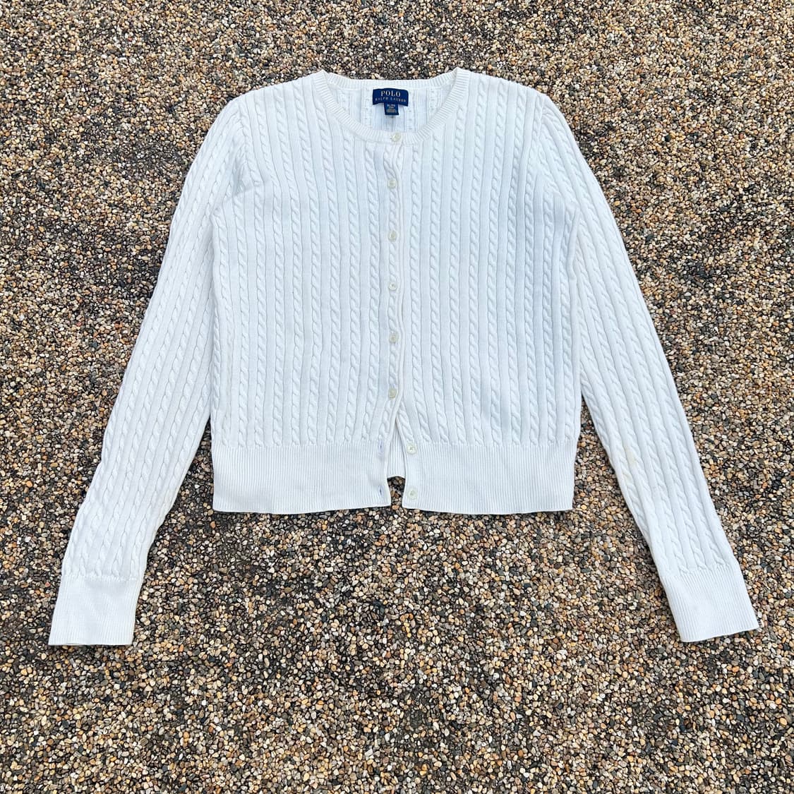 폴로 랄프로렌 화이트 케이블 니트 가디건 상품이미지1
