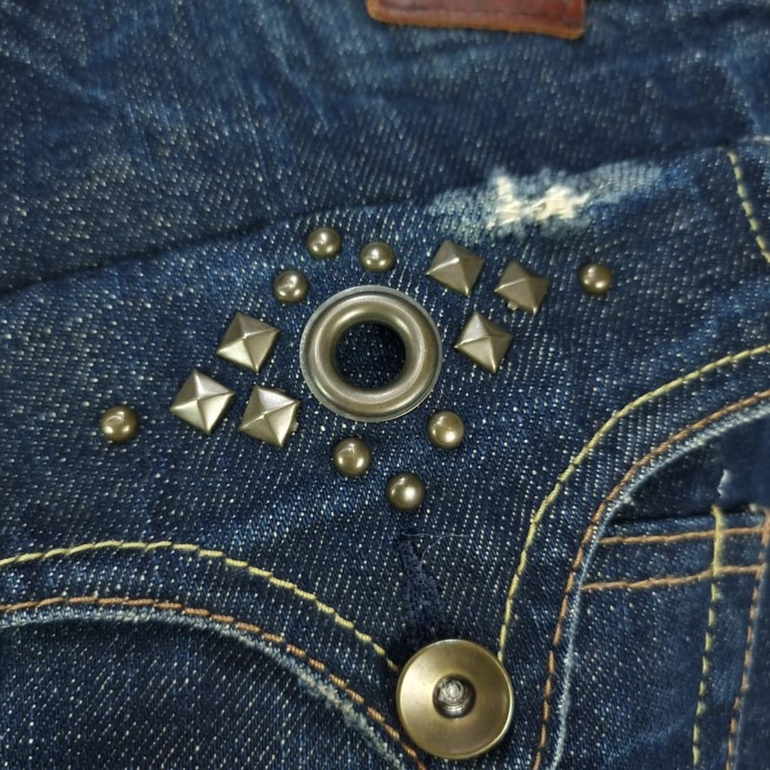 [일본빈티지] 스터드 디테일 데님 하프 팬츠 청반바지 M20164 상품이미지8