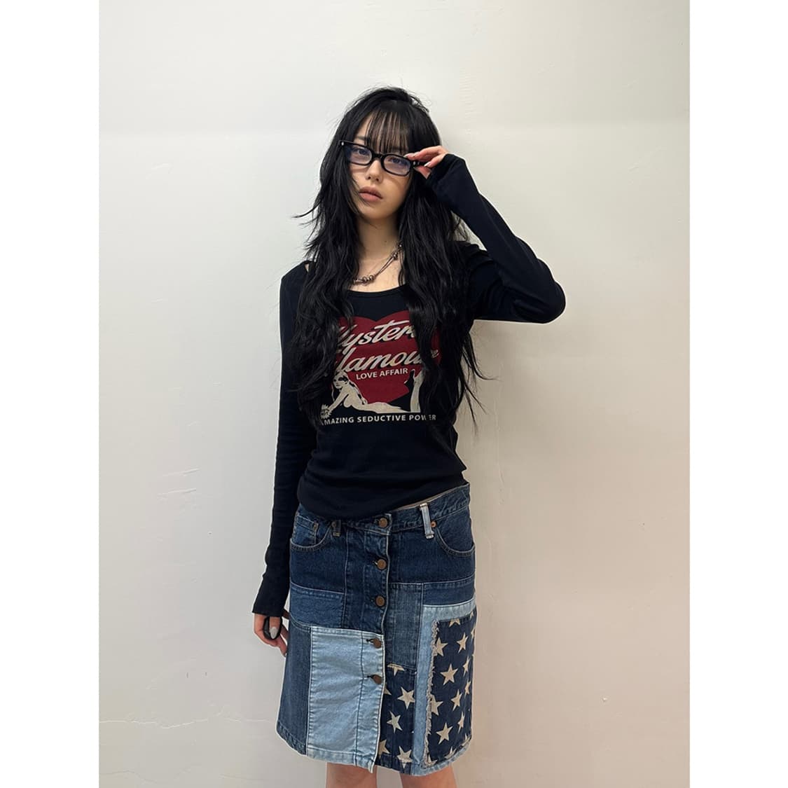 HYSTERIC GLAMOUR KINKY Patchwork Skirt 상품이미지4