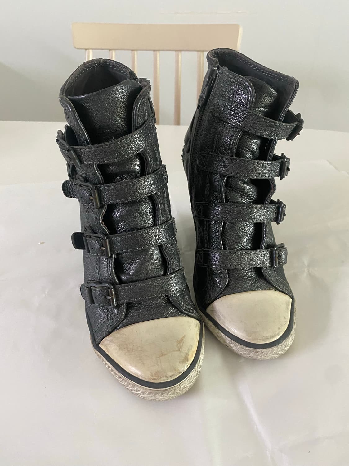 Ash 메탈릭 블랙 웨지스니커즈 상품이미지5