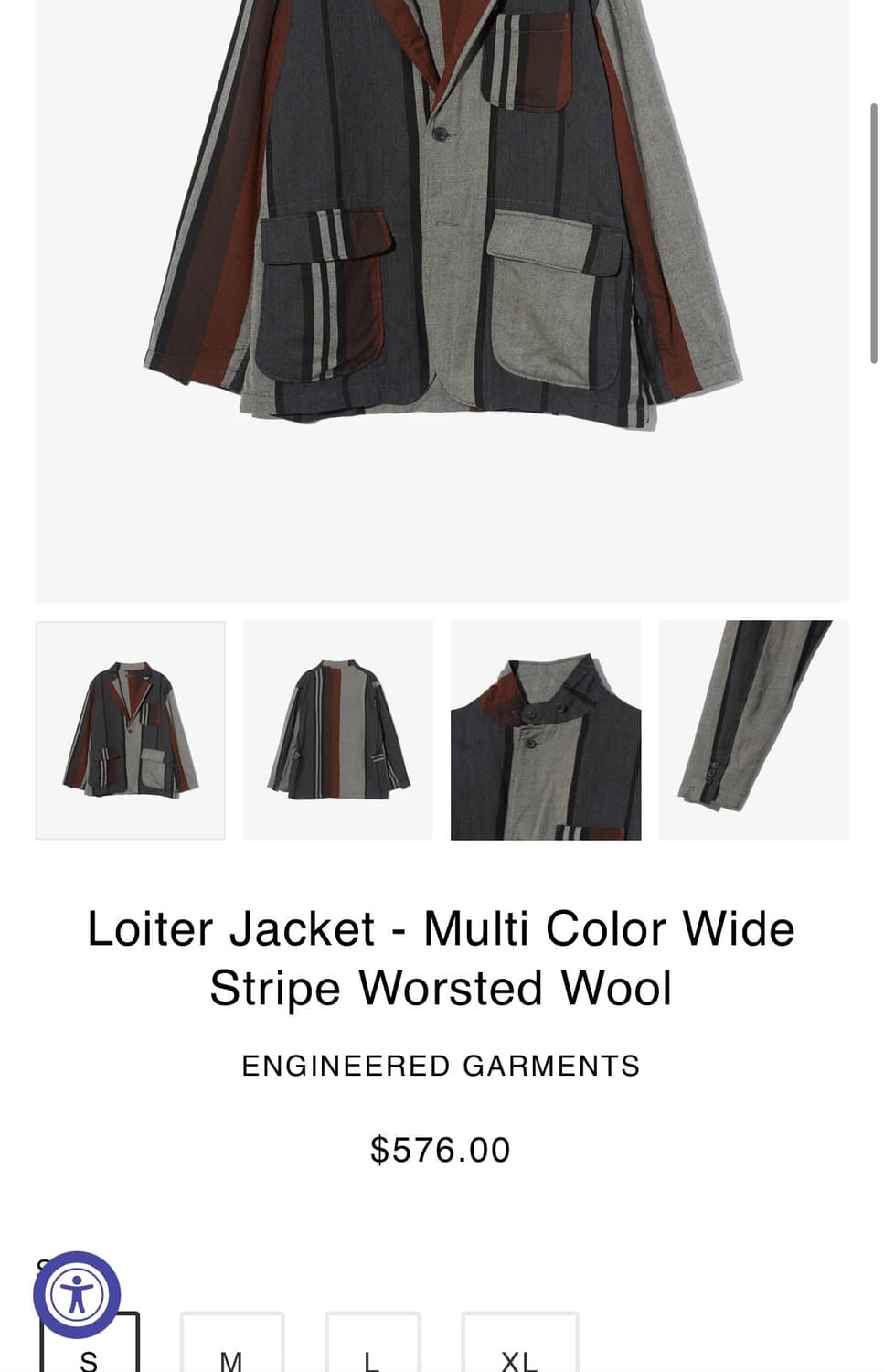 엔지니어스 가먼츠 로이터 재킷 - 멀티 컬러 와이드 스트라이프 워스티드 상품이미지6