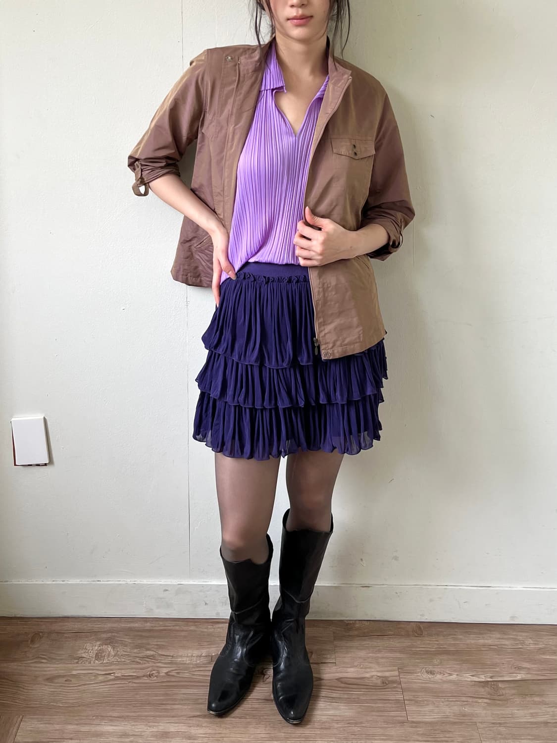 Japan vtg 로즈 바이커 자켓 상품이미지5