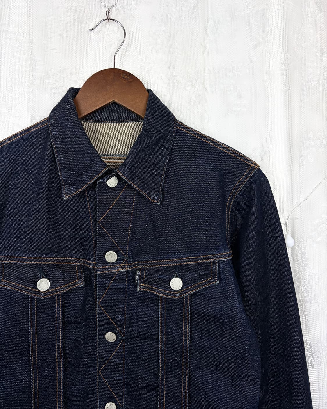 Cropped Raw Denim Trucker Jacket 상품이미지2