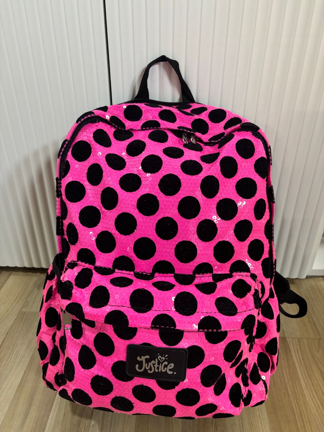 justice 핑크 스팽클 도트 백팩 상품이미지1