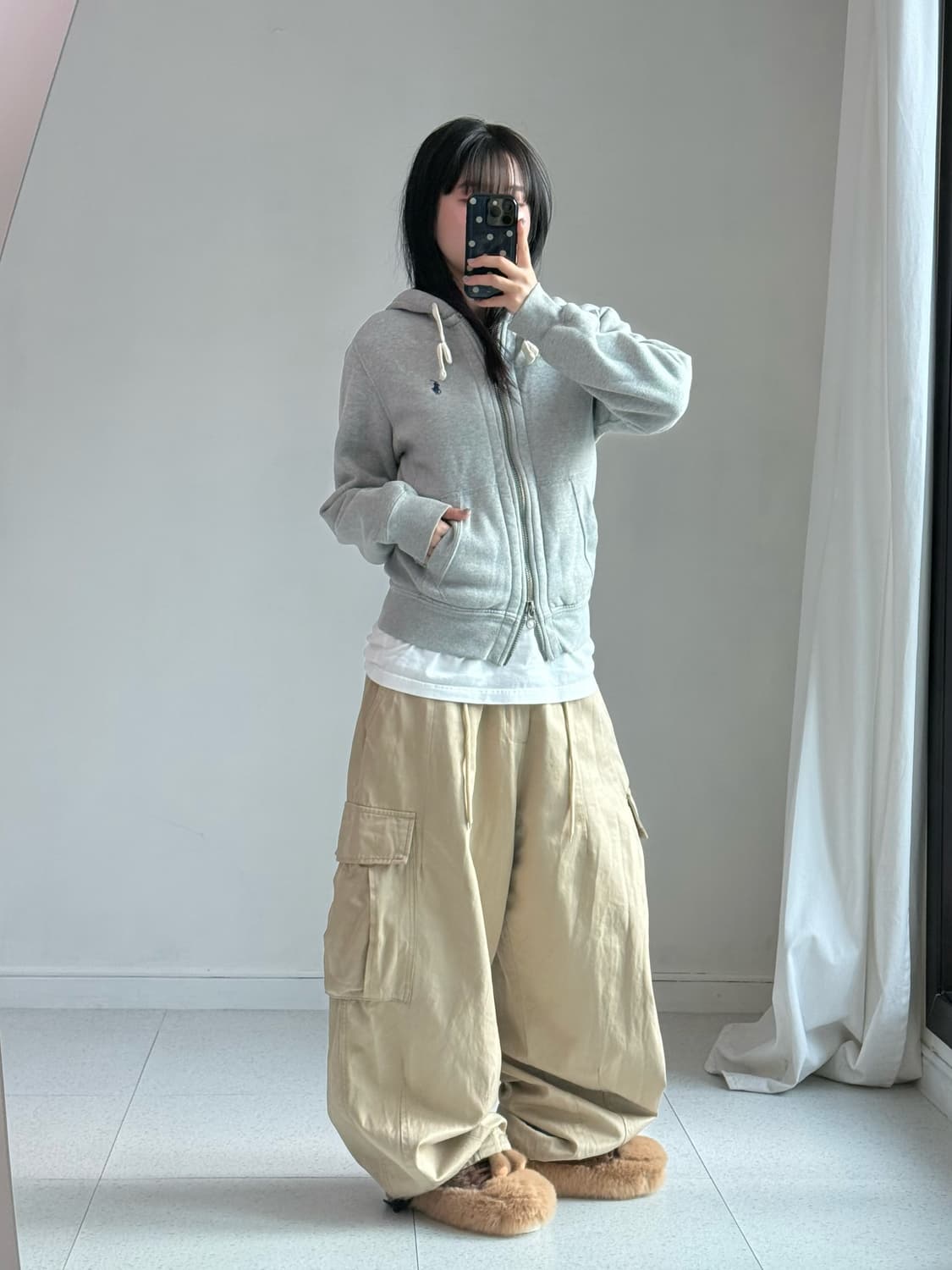 폴로 그레이 투웨이 스웻 후드집업 상품이미지5