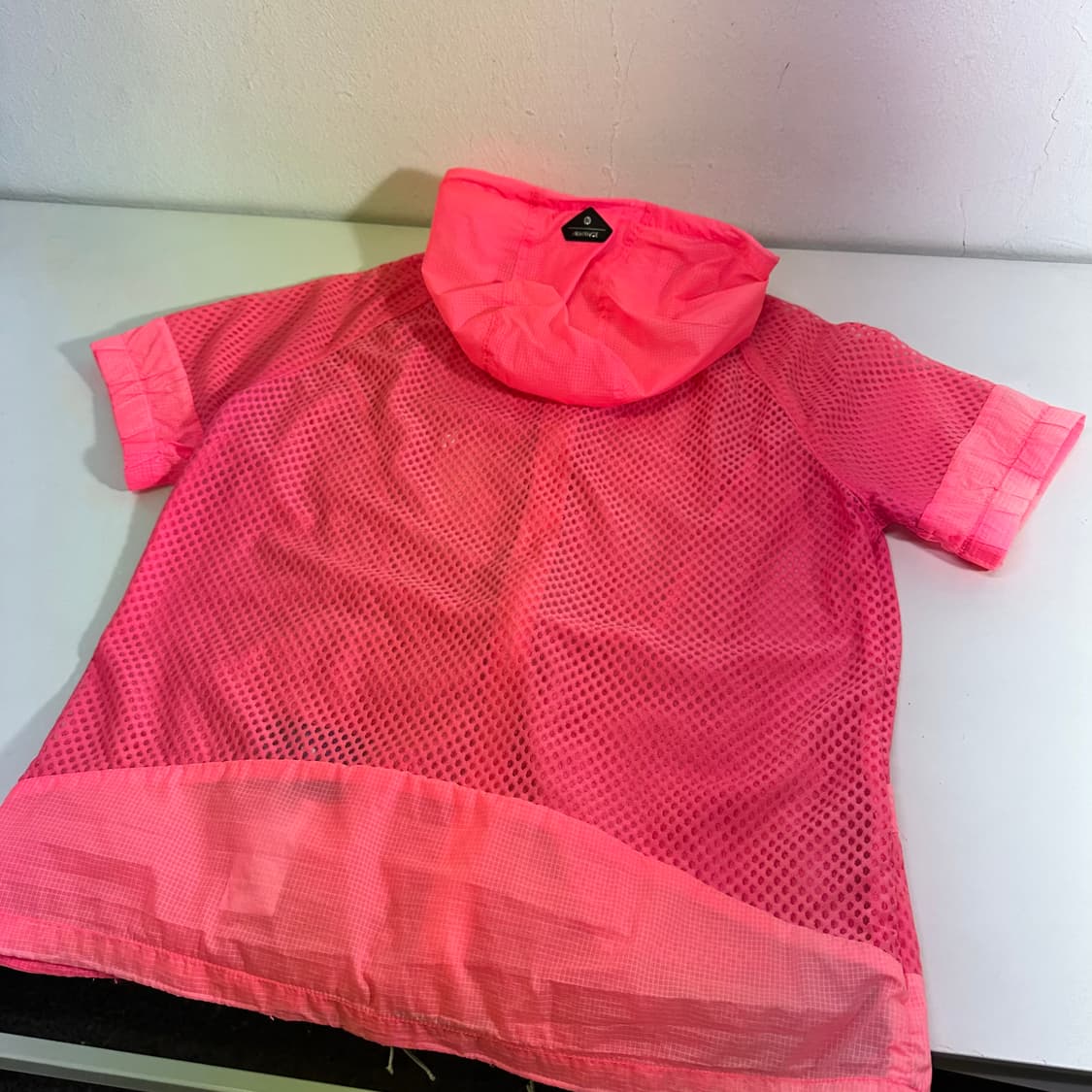 우먼M-L 헤지스골프 핑크 시스루 후드골프자켓 상품이미지4