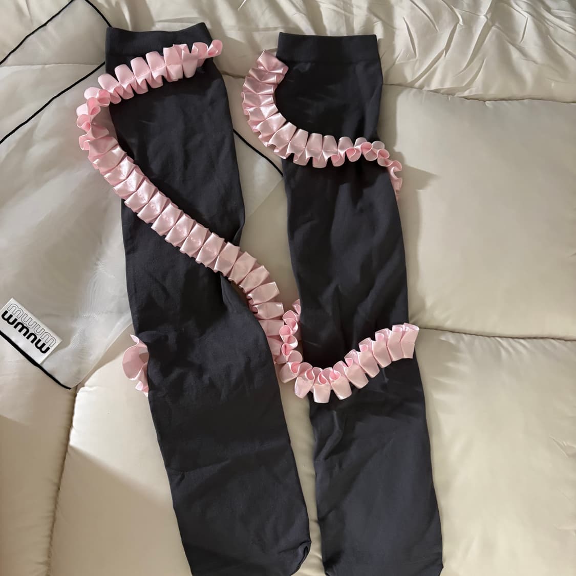 무음2-Way Frill Socks Dark Gray 상품이미지2