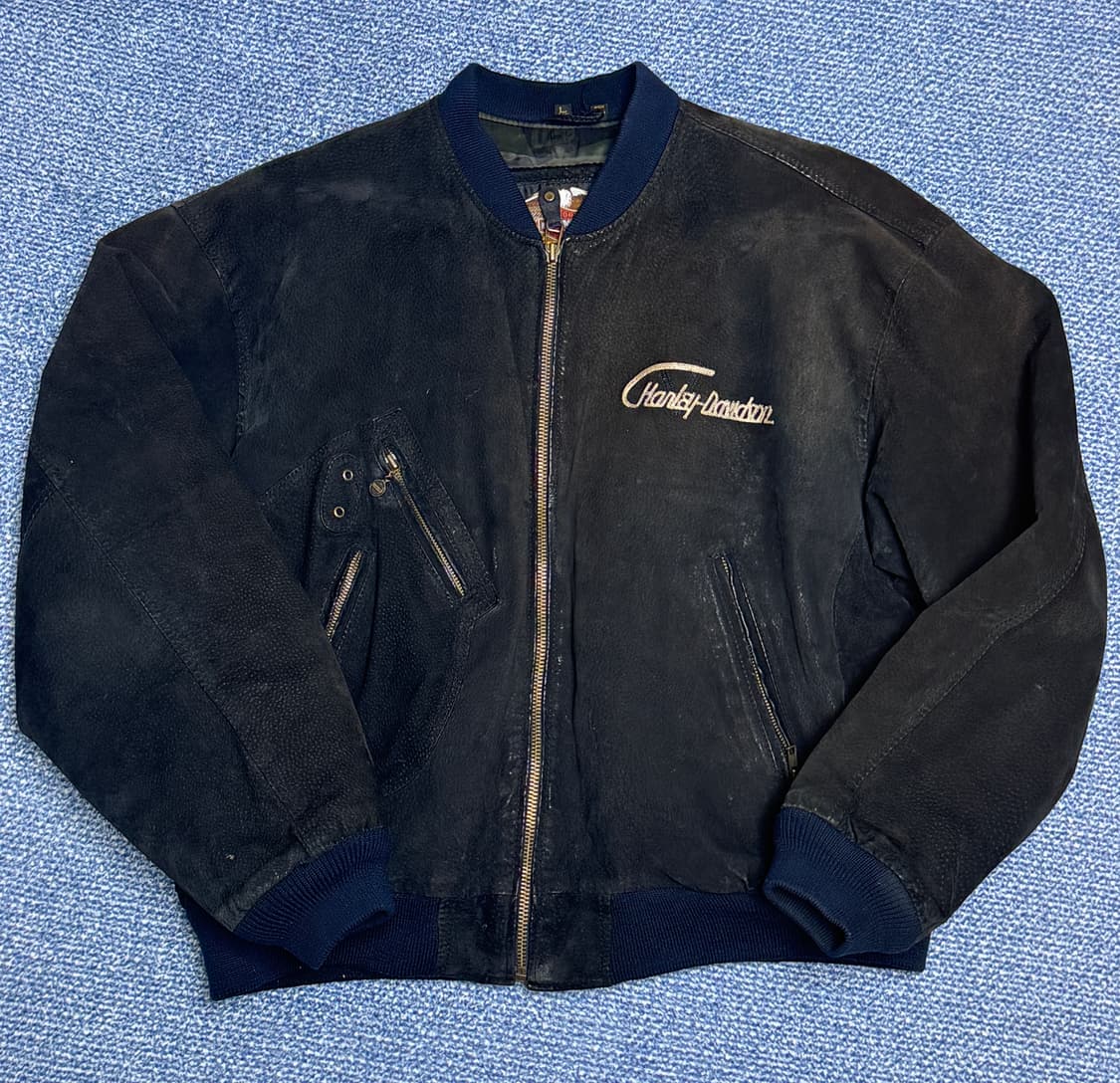 90s 할리 데이비슨 v-twin 스웨이드 레더 자켓 상품이미지1