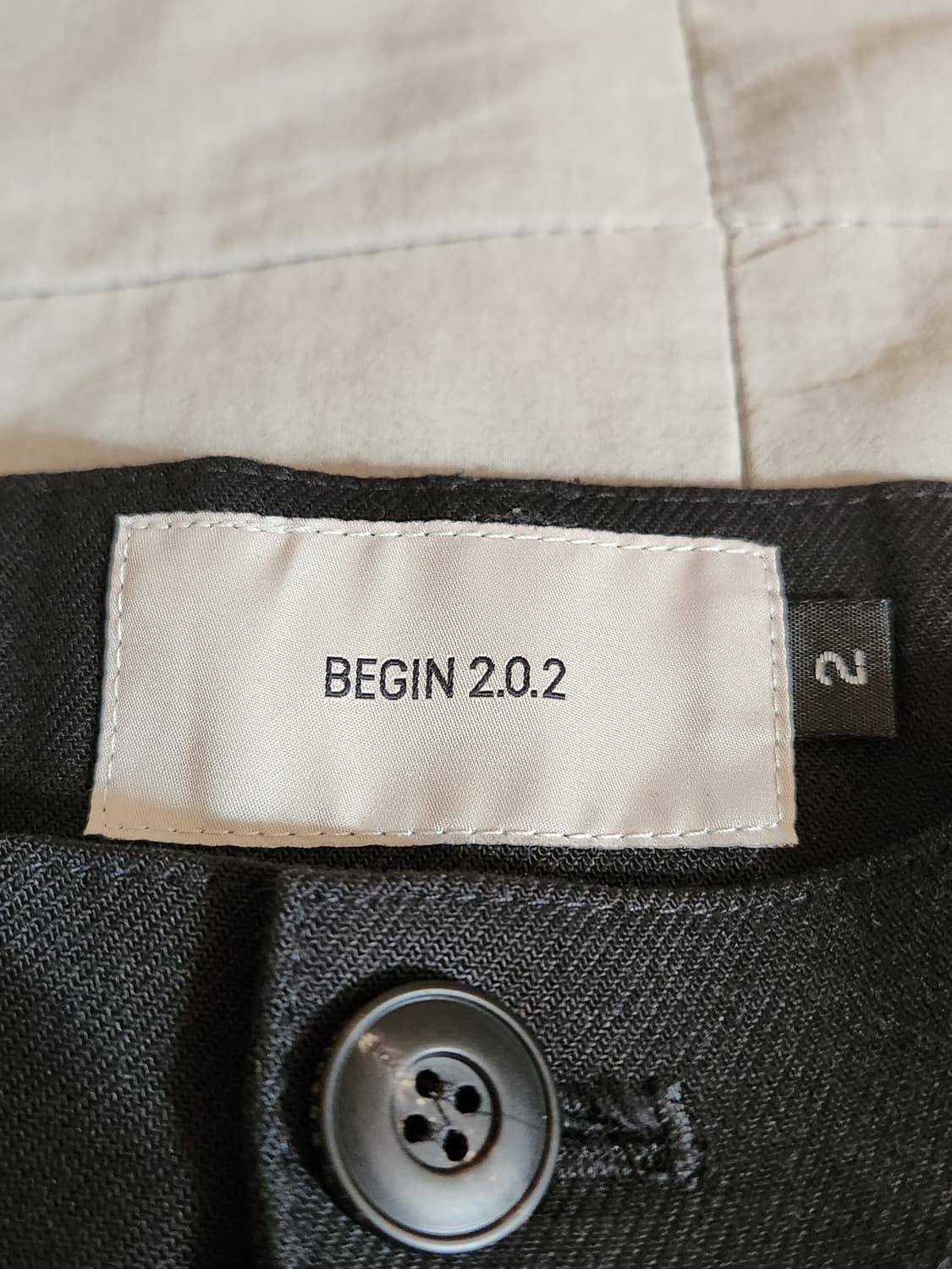 비긴202 코튼 도비 팬츠 워시드 블랙 2size 상품이미지5