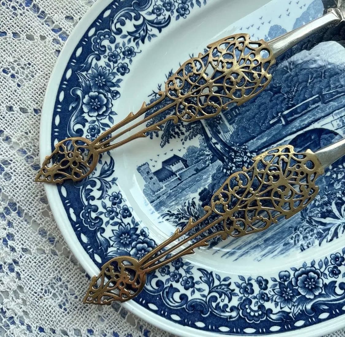 빈티지 브라스 서빙 스푼 포크 세트 상품이미지2