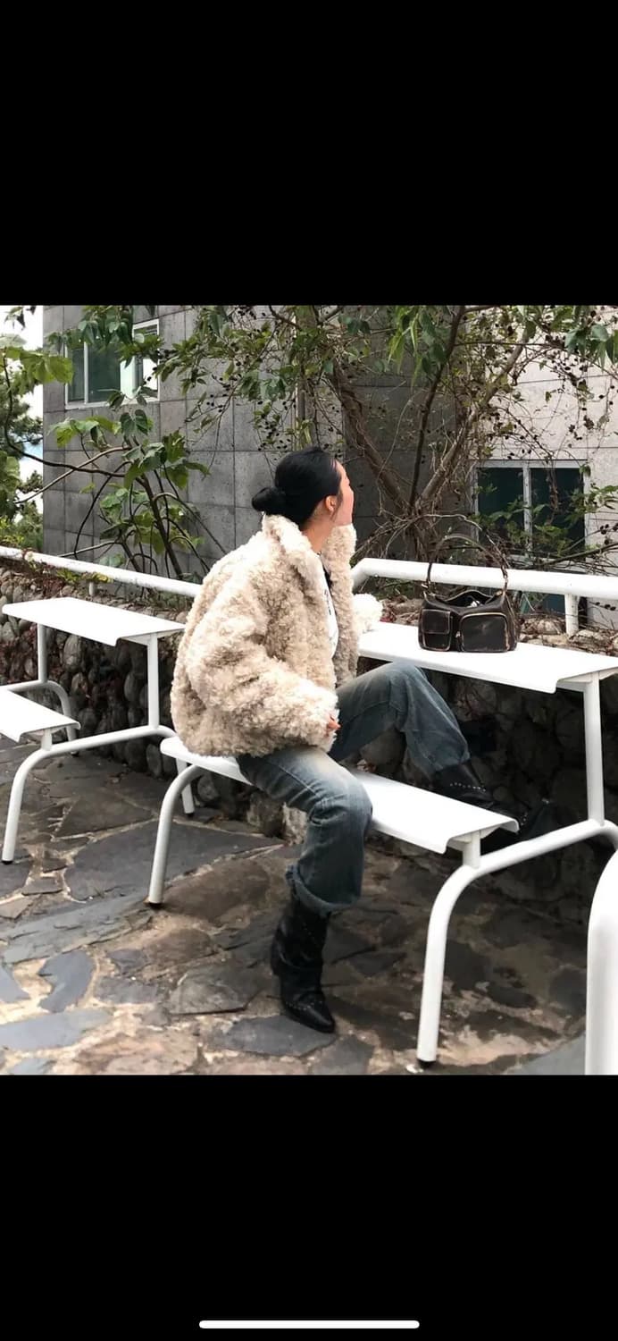 오솔 뽀글이 퍼 자켓 아이보리 상품이미지1