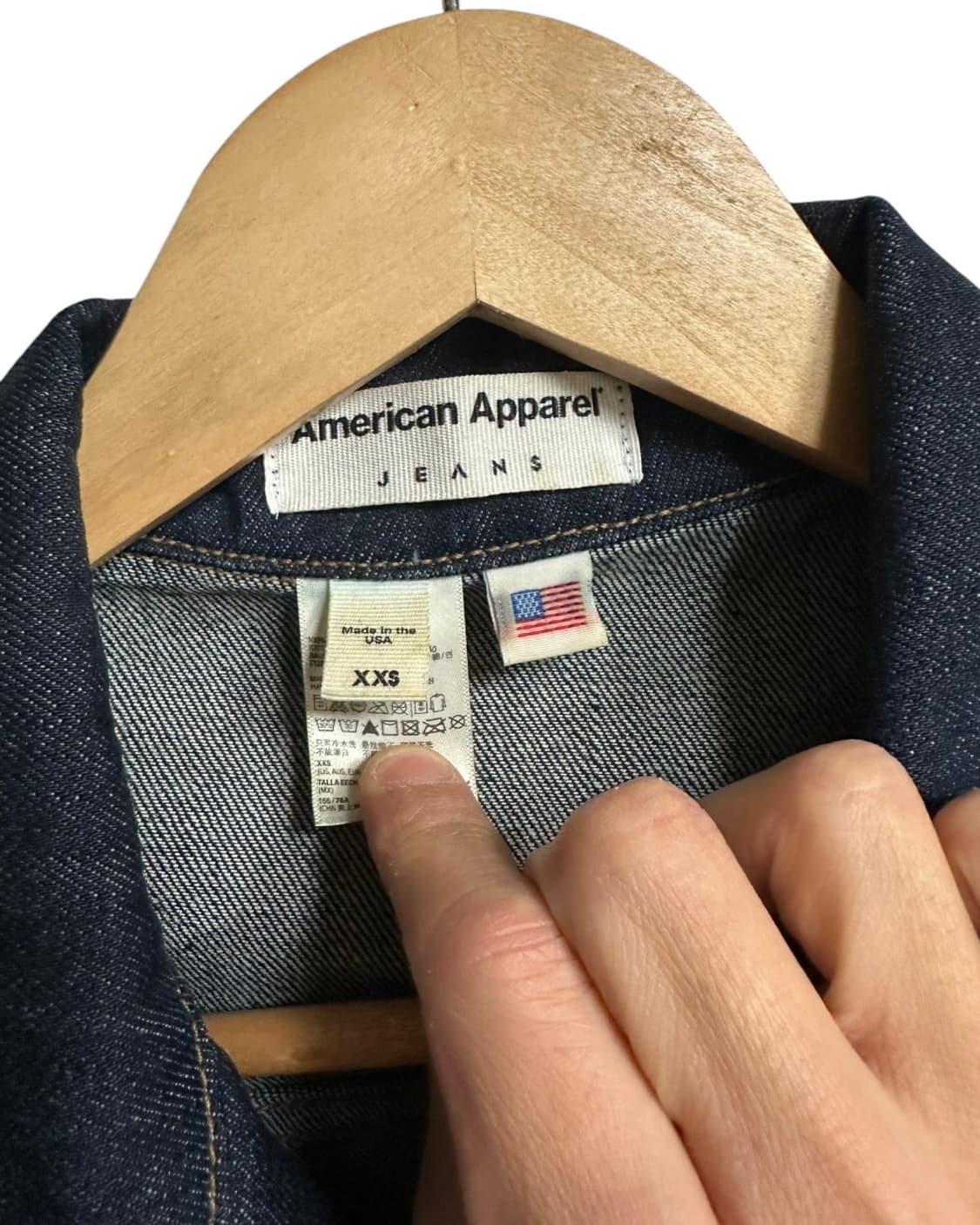 아메리칸어패럴 jeans 데님자켓 xxs Made in usa 상품이미지4
