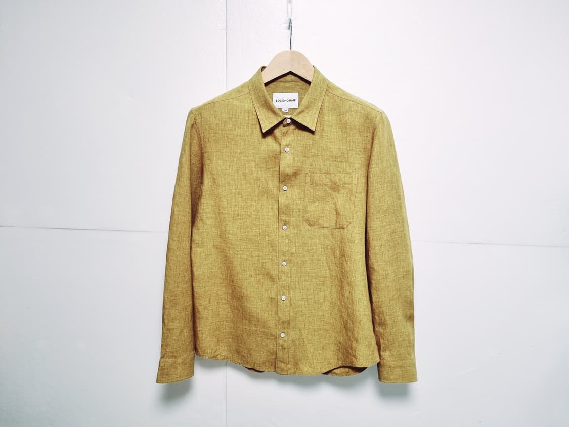 남성 솔리드옴므 린넨 마 긴팔 남방 셔츠 상품이미지2