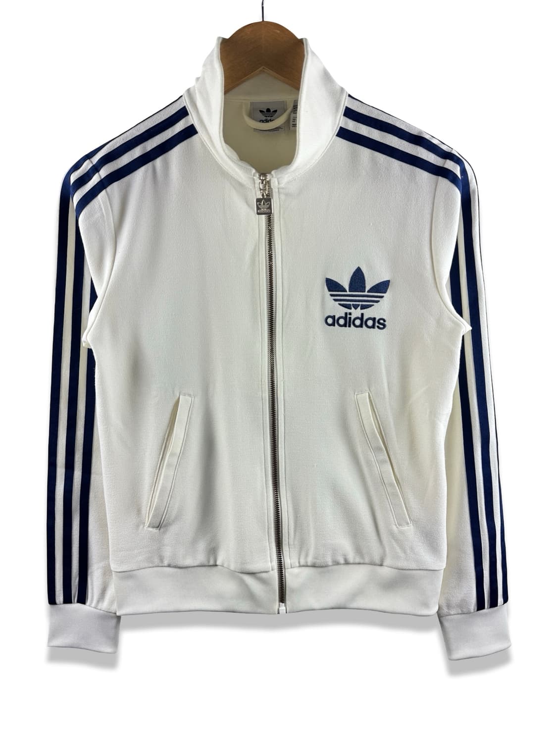 아디다스 빅 트레포일 화이트네이비 크레페 딱붙 트랙져지2616 상품이미지1