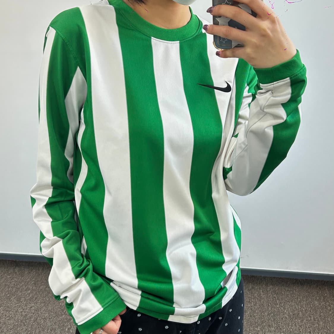 Nike 나이키 싸커 화이트그린 배색 스트라이프 싸커져지 상품이미지2