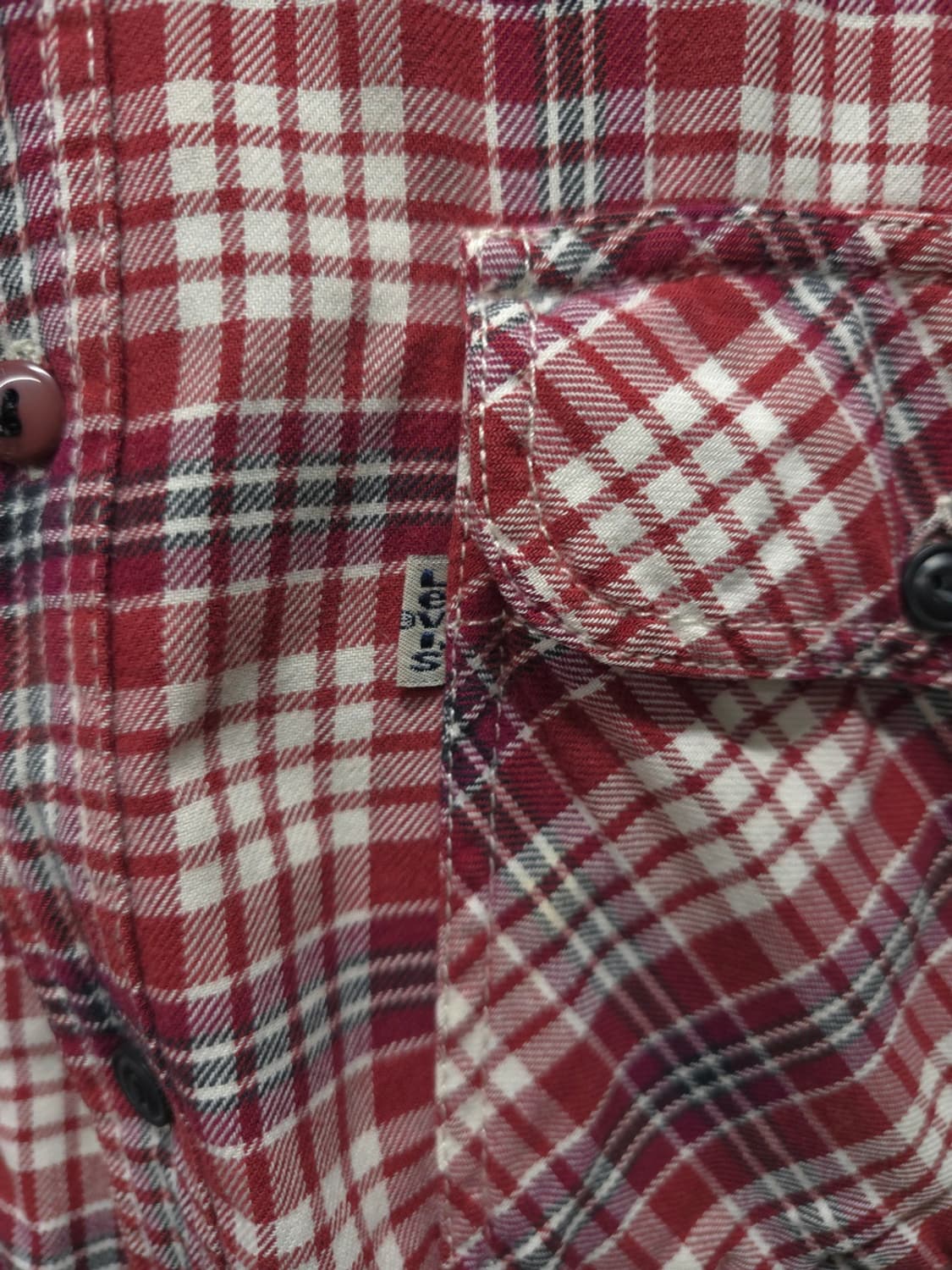 리바이스 남성 빈티지 무드 레드 체크 워크 셔츠(100) 상품이미지5