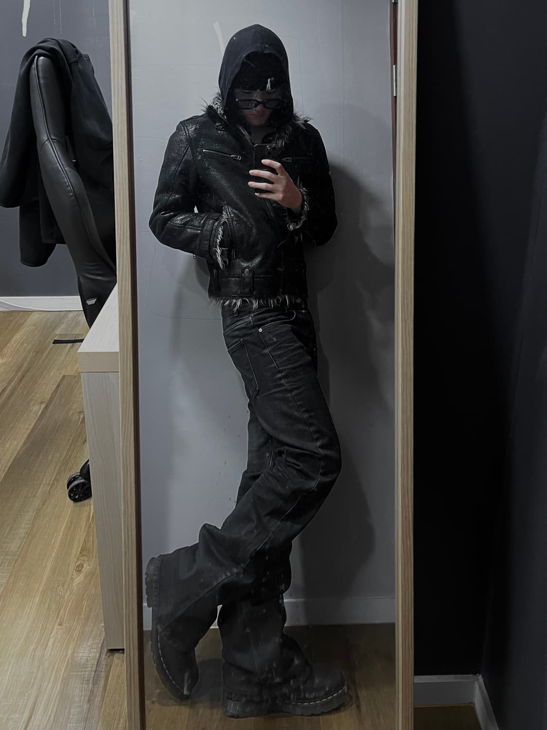 Semantics design 유광 스웨이드 퍼 자켓 상품이미지4