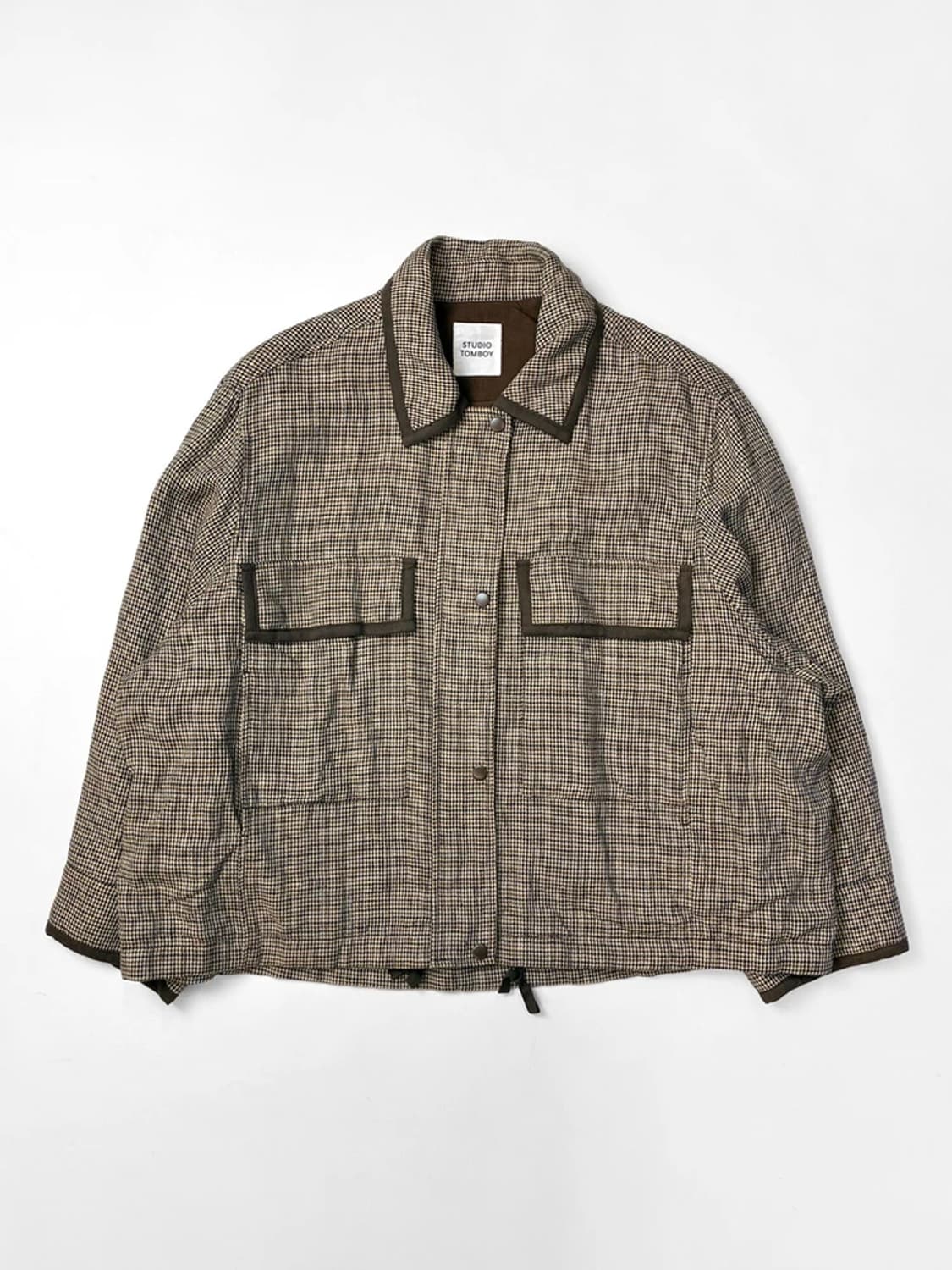 스튜디오톰보이 22ss 아웃 포켓 린넨 체크 점퍼 PN5524    상품이미지1