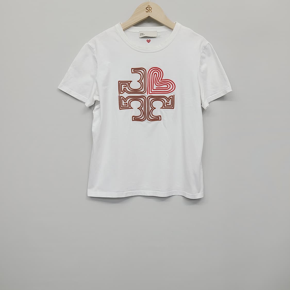 정품 토리버치 하트 자수 로고 반팔 티셔츠 (M) 상품이미지2