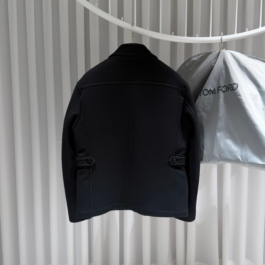 (A+/50) / 톰포드 버전울 집업 블랙 자켓 상품이미지5